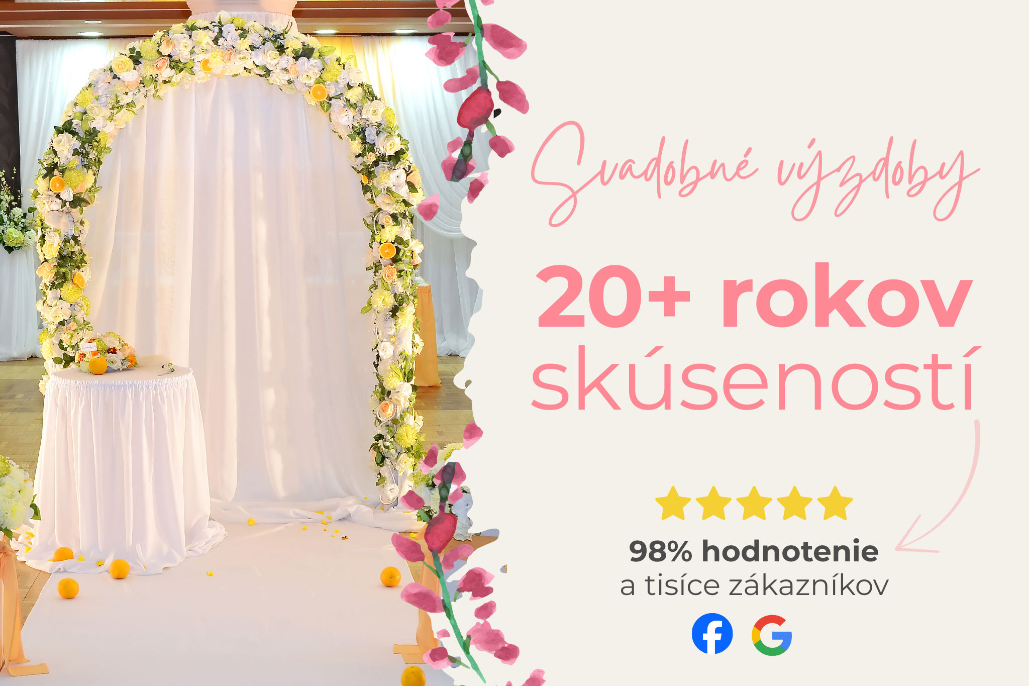 Svadobná kytica a elegantná svadobná výzdoba